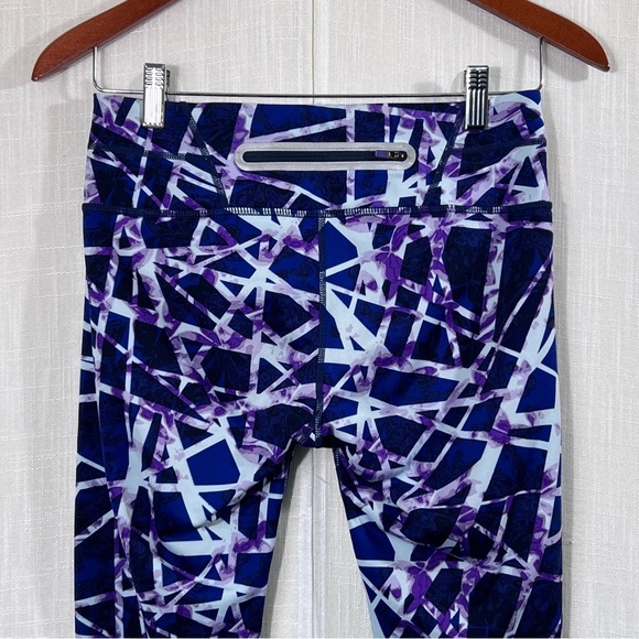 Athleta Floral Geo Sonar Crop Athletic Running Workout Leggings Blue Size S - Picture 7 of 10